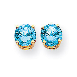 6mm Blue Topaz Earrings 14k Gold XE73BT, MPN: XE73BT, 883957338057