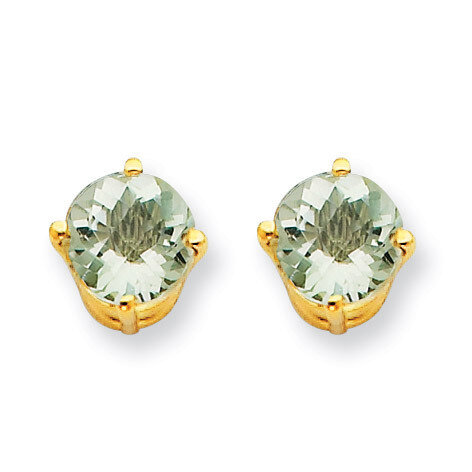6mm Round Green Quartz Earrings 14k Gold XE73CG, MPN: XE73CG, 883957097626