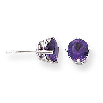 6mm Amethyst Earrings 14k White Gold XE73WAM, MPN: XE73WAM, 883957097701