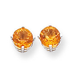 6mm Citrine Earrings 14k White Gold XE73WCI, MPN: XE73WCI, 883957097756