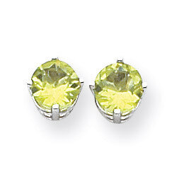 6mm Peridot Earrings 14k White Gold XE73WPE, MPN: XE73WPE, 883957097800