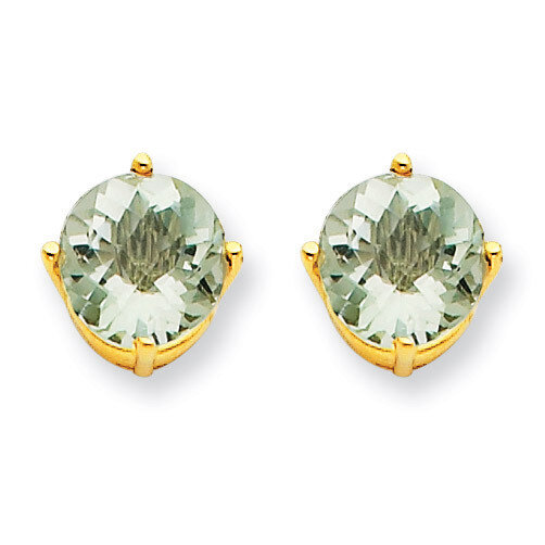 7mm Round Green Quartz Earrings 14k Gold XE74AG, MPN: XE74AG, 883957098029