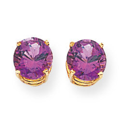 7mm Amethyst Post Earrings 14k Gold XE74AM, MPN: XE74AM, 883957337722