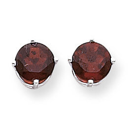7mm Garnet Earrings 14k White Gold XE74WGA, MPN: XE74WGA, 883957341675
