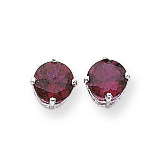 7mm Rhodolite Garnet Earrings 14k White Gold XE74WRG, MPN: XE74WRG, 883957098241