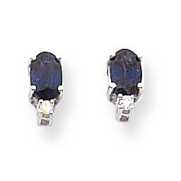 6x4mm Oval Sapphire Diamond Earrings 14k White Gold XE755S/A, MPN: XE755S/A, 883957226088