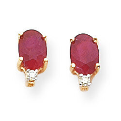 7x5mm Oval Ruby Diamond Earrings 14k Gold XE756R/VS, MPN: XE756R/VS, 883957098531