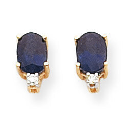 7x5mm Oval Sapphire Diamond Earrings 14k Gold XE756S/VS, MPN: XE756S/VS, 883957098579