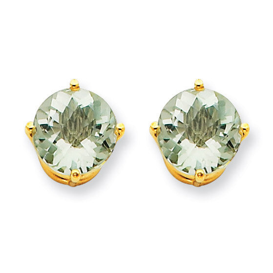 8mm Round Green Quartz Earrings 14k Gold XE75AG, MPN: XE75AG, 883957098814