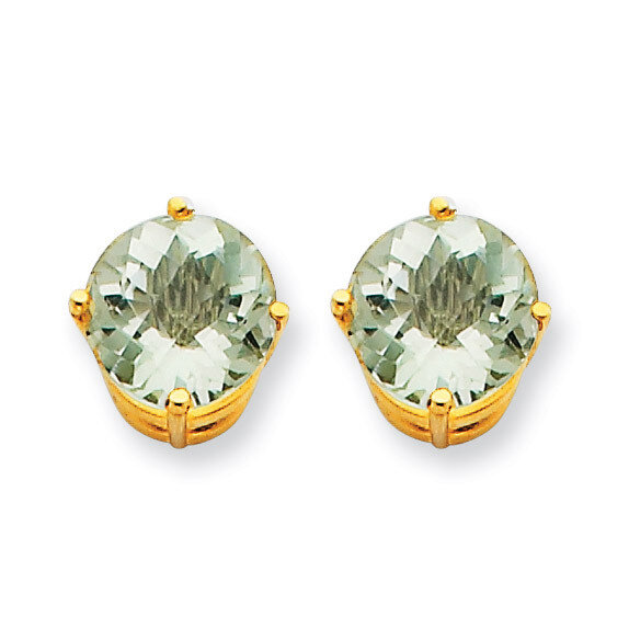 8mm Round Green Quartz Earring 14k Gold XE75CG, MPN: XE75CG, 883957098845