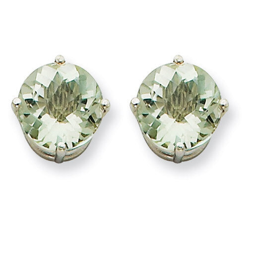 8mm Round Green Quartz Earrings 14k White Gold XE75WAG, MPN: XE75WAG, 883957098920