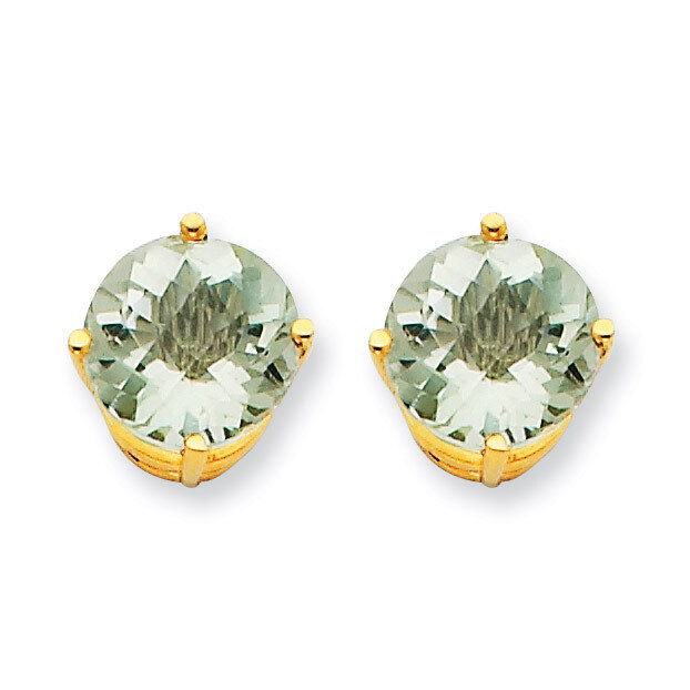9mm Round Green Quartz Earrings 14k Gold XE76CG, MPN: XE76CG, 883957099460