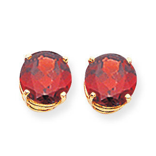 9mm Garnet Post Earrings 14k Gold XE76GA, MPN: XE76GA, 883957336459