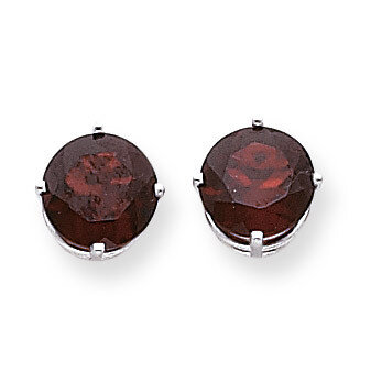 Garnet Diamond Round Stud Earrings 14k Gold XE76WGA, MPN: XE76WGA, 883957099613