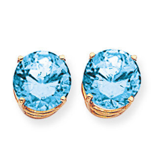 10mm Blue Topaz Earrings 14k Gold XE77BT, MPN: XE77BT, 883957338422