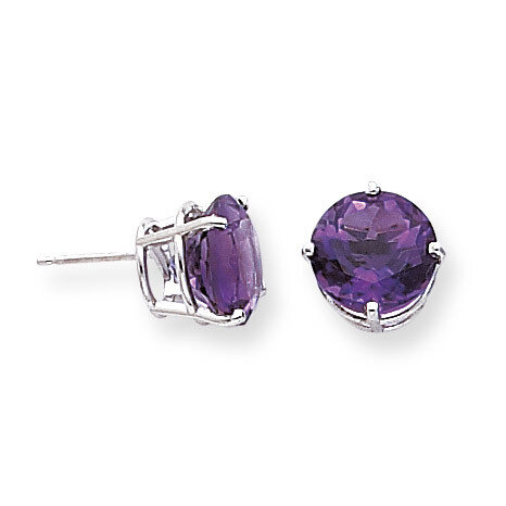 Amethyst Diamond Round Stud Earrings 14k Gold XE77WAM, MPN: XE77WAM, 883957099774