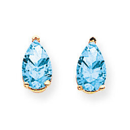 8x5mm Pear Blue Topaz Earrings 14k Gold XE81BT, MPN: XE81BT, 883957341613