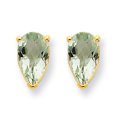 8x5 Pear Green Quartz Earrings 14k Gold XE81CG, MPN: XE81CG, 883957103518