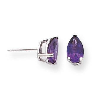 8x5mm Pear Amethyst Earrings 14k White Gold XE81WAM, MPN: XE81WAM, 883957103648