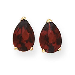 9x6mm Pear Garnet Checker Earrings 14k Gold XE82GC, MPN: XE82GC, 883957103891