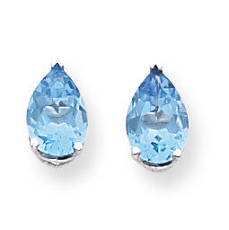 9x6mm Blue Topaz Earrings 14k White Gold XE82WBT, MPN: XE82WBT, 883957103976