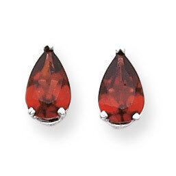 9x6mm Pear Garnet Earrings 14k White Gold XE82WGA, MPN: XE82WGA, 883957104027