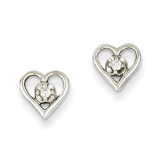 Diamond Heart Earrings 14k White Gold XE838WAA