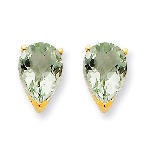 10x7 Pear Green Quartz Earrings 14k Gold XE83CG, MPN: XE83CG, 883957104782