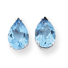 10x7mm Pear Blue Topaz Earrings 14k White Gold XE83WBT, MPN: XE83WBT, 883957104904