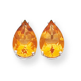 10x7mm Pear Citrine Earrings 14k White Gold XE83WCI, MPN: XE83WCI, 883957104928