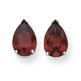 10x7mm Pear Garnet Earrings 14k White Gold XE83WGA, MPN: XE83WGA, 883957104959