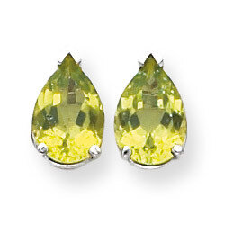 10x7mm Pear Peridot Earrings 14k White Gold XE83WPE, MPN: XE83WPE, 883957104973