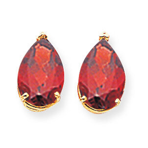 Garnet Diamond Pear Stud Earrings 14k Gold XE84GA, MPN: XE84GA, 883957105185