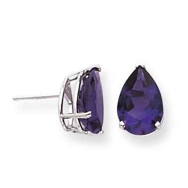 Amethyst Diamond Pear Stud Earrings 14k Gold XE84WAM, MPN: XE84WAM, 883957105222