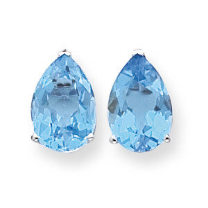 12x8mm Pear Blue Topaz Earrings 14k White Gold XE84WBT, MPN: XE84WBT, 883957105239