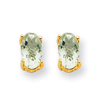 5x3 Oval Green Quartz Earrings 14k Gold XE85CG, MPN: XE85CG, 883957105451