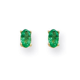 Emerald Post Earrings 14k Gold XE85E-B, MPN: XE85E-B, 883957335698