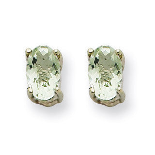 5x3 Oval Green Quartz Earrings 14k White Gold XE85WCG, MPN: XE85WCG, 883957105598