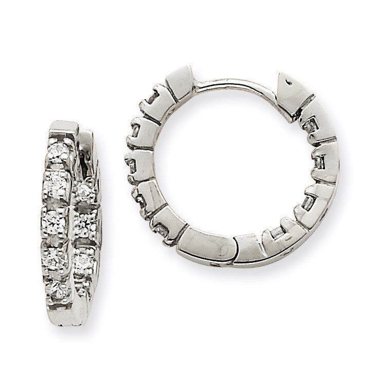 Diamond Hinged Hoop Earrings 14k White Gold XE865WAAA, MPN: XE865WAAA, 883957106144