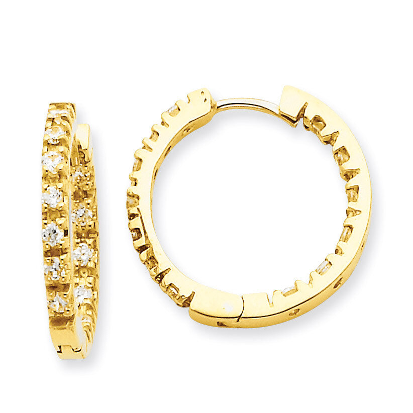 Diamond Hinged Hoop Earrings 14k Gold XE866A, MPN: XE866A, 883957106168