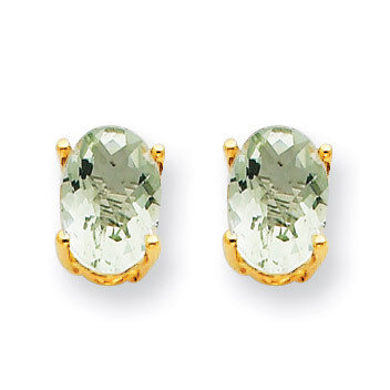 6x4 Oval Green Quartz Earrings 14k Gold XE86CG, MPN: XE86CG, 883957106427
