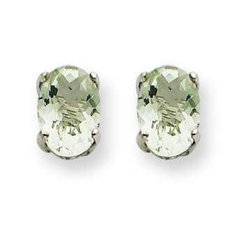 6x4 Oval Green Quartz Earrings 14k White Gold XE86WCG, MPN: XE86WCG, 883957106618