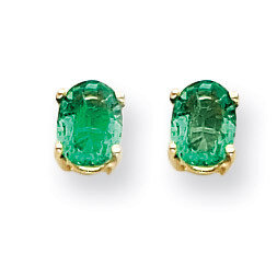 Emerald Post Earrings 14k Gold XE87E-B, MPN: XE87E-B, 883957335711