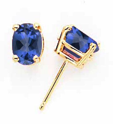Sapphire Post Earrings 14k Gold XE87S-B, MPN: XE87S-B, 883957335865