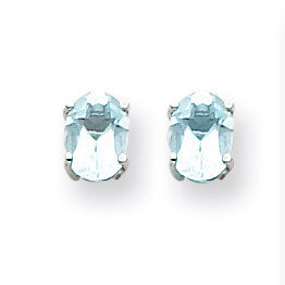 Aquamarine Earrings 14k White Gold XE87WAQ-B, MPN: XE87WAQ-B, 883957341606