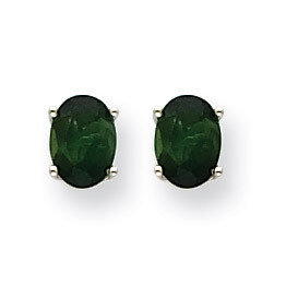 Green Tourmaline Earrings 14k White Gold XE87WGT-B, MPN: XE87WGT-B, 883957107721