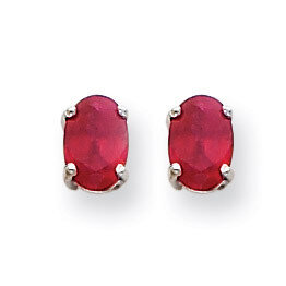Ruby Earrings 14k White Gold XE87WR-B, MPN: XE87WR-B, 883957338170