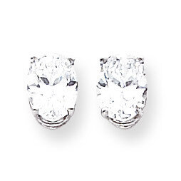 8x6mm Oval CZ Diamond Earrings 14k White Gold XE88WCZ Diamond, MPN: XE88WCZ, 883957108391
