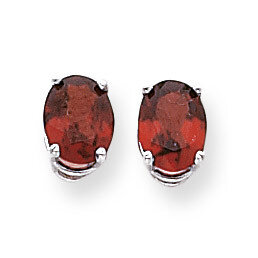 8x6mm Oval Garnet Earrings 14k White Gold XE88WGA, MPN: XE88WGA, 883957108407
