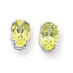 8x6mm Oval Peridot Earrings 14k White Gold XE88WPE, MPN: XE88WPE, 883957108438